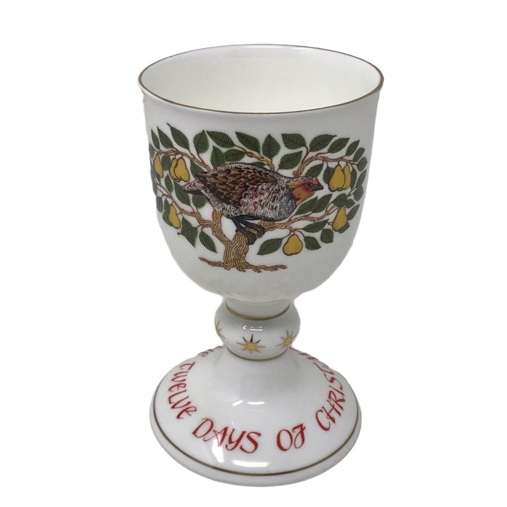 Royal Doulton Partridge In A Pear Tree Porcelain Goblet 12 Days of Christmas